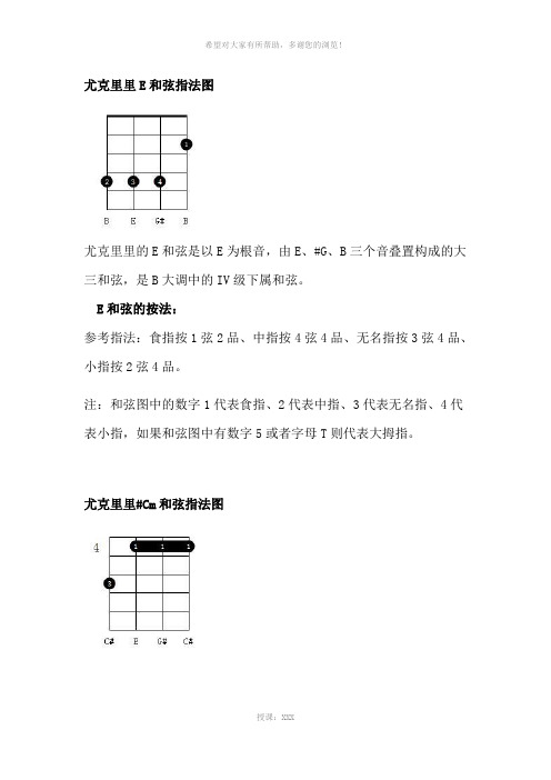 尤克里里和弦指法图详解