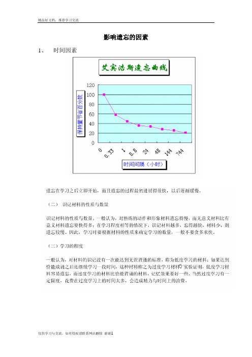 最新影响遗忘的因素(遗忘规律)