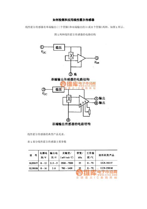 如何检测和应用线性霍尔传感器