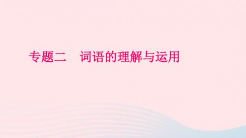 七年级语文上册 专题二 词语的理解与运用习题课件 新