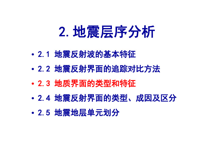 地震资料地质解释 第4课 地震层序分析-地质界面的类型和地震界面的类型 [兼容模式]