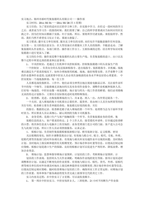 码头实习报告