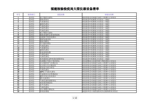 大型仪器设备清单