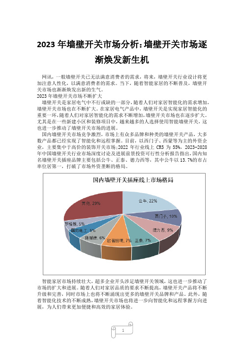 2023年墙壁开关市场分析：墙壁开关市场逐渐焕发新生机6