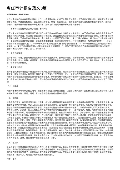 离任审计报告范文3篇