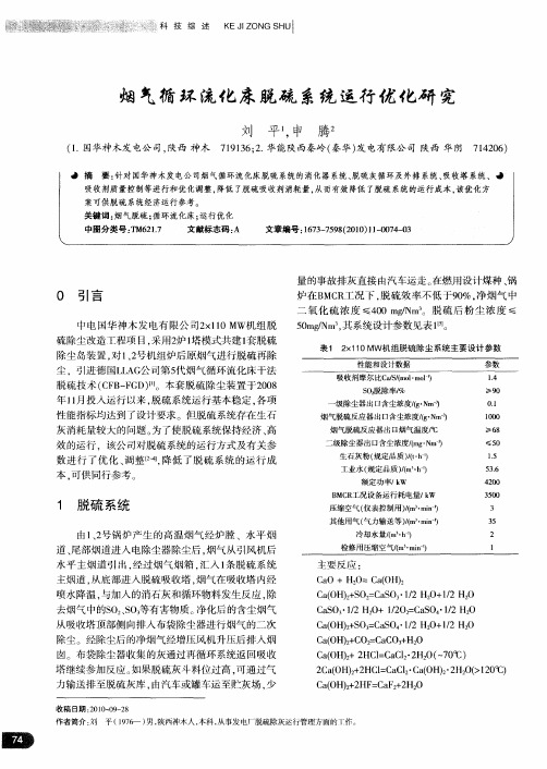 烟气循环流化床脱硫系统运行优化研究