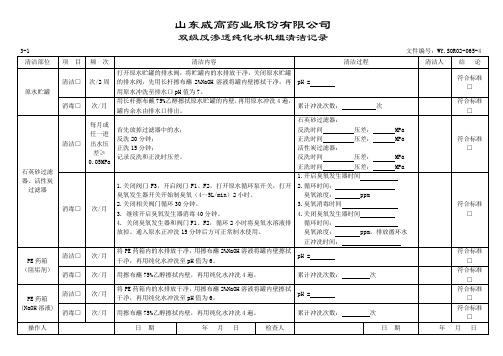 SOR02-065-2纯化水系统清洁记录(20160801)