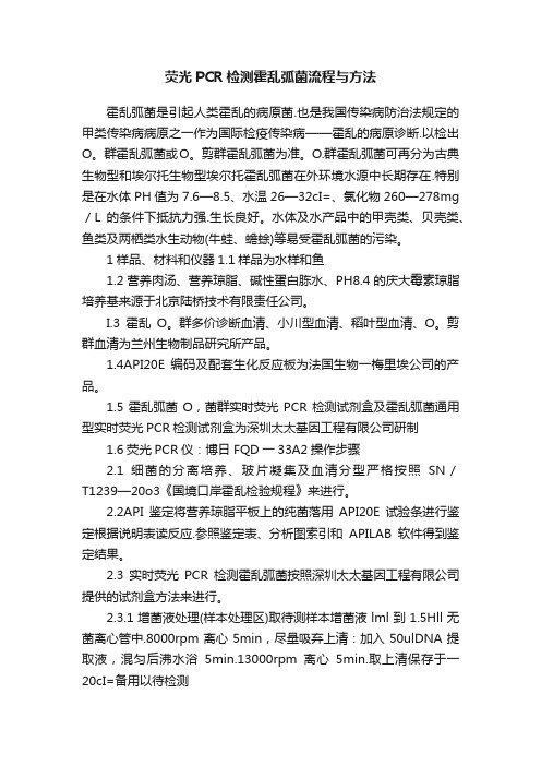 荧光PCR检测霍乱弧菌流程与方法