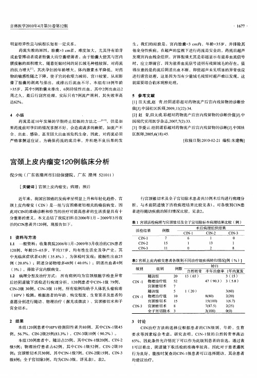 宫颈上皮内瘤变120例临床分析