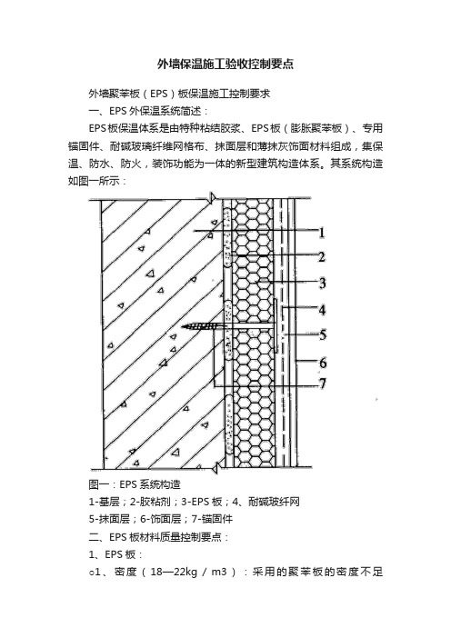 外墙保温施工验收控制要点