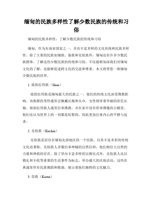 缅甸的民族多样性了解少数民族的传统和习俗