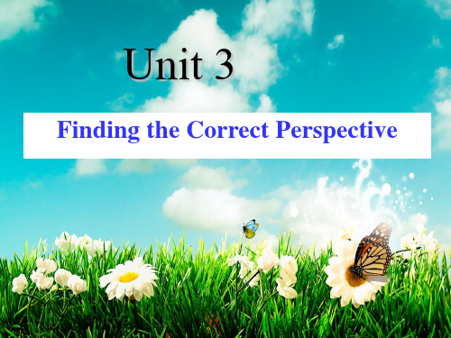 人教版高中英语Book 11 Unit 3 Finding the correct Perspect