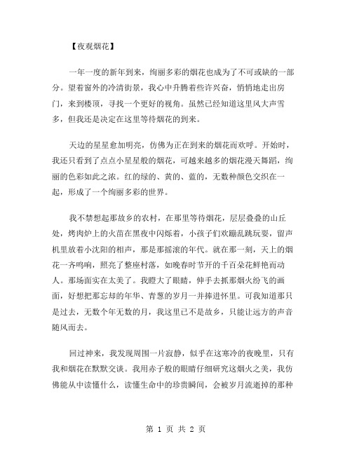 作文夜观烟花范文