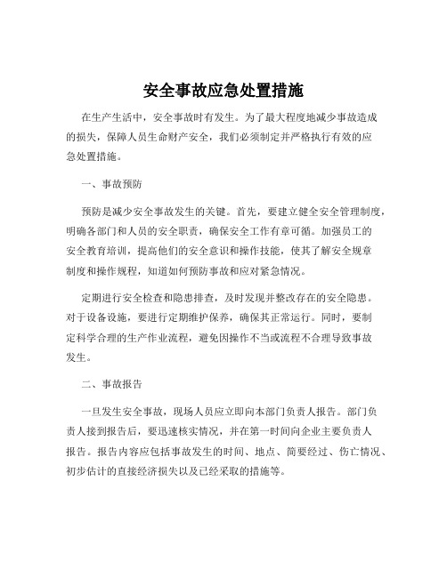 安全事故应急处置措施