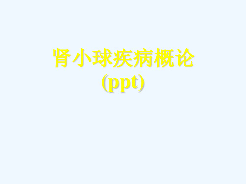 肾小球疾病概论(ppt)