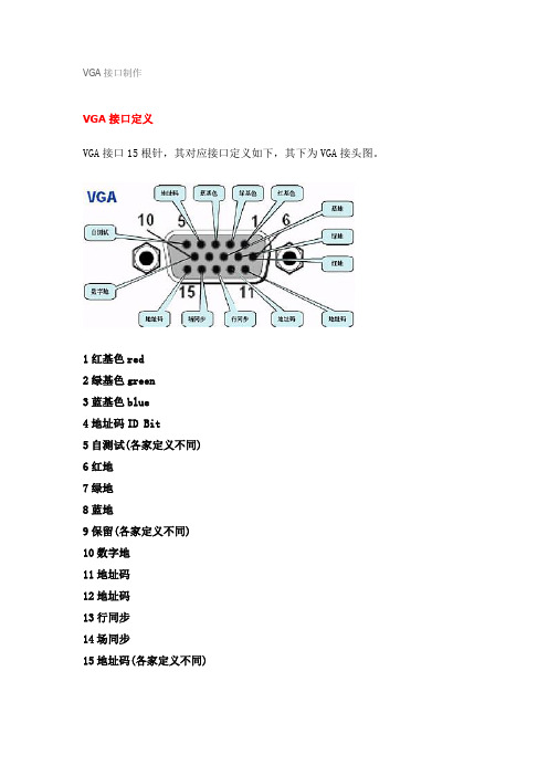 VGA接口、RGBHV接口的制作