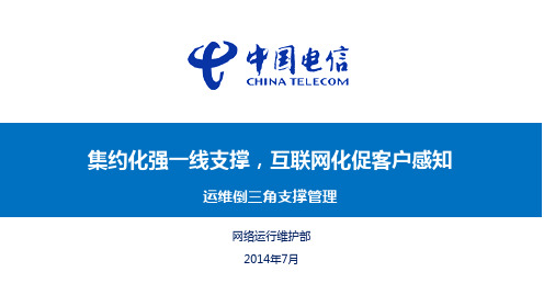 集约化强一线支撑,互联网化促客户感知(运维倒三角支撑管理)