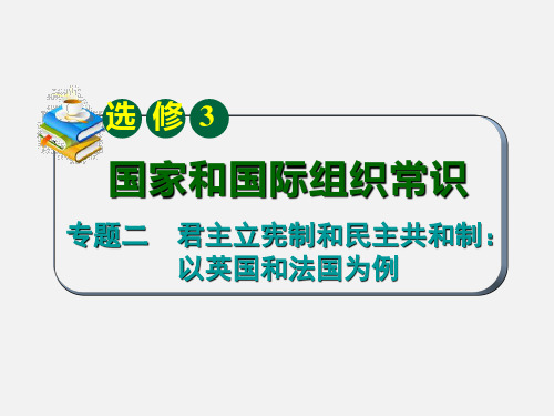 高考政治 一轮复习 专题2君主立宪制和民主共和制 以英国和法国为例 新人教选修3