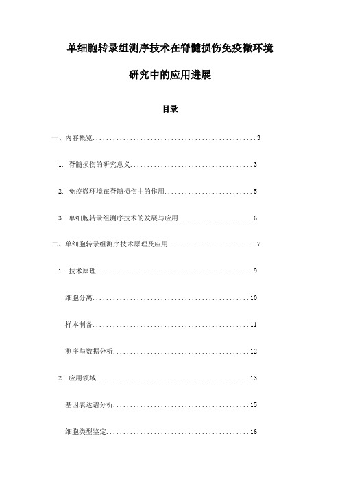 单细胞转录组测序技术在脊髓损伤免疫微环境研究中的应用进展