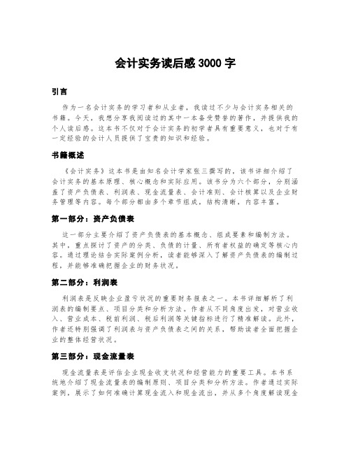 会计实务读后感3000字