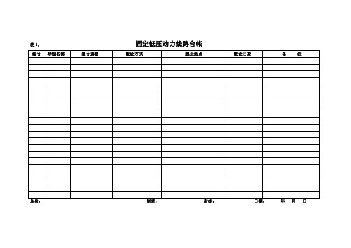 各种电气表式(台帐)