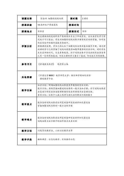 14.实验四 细菌的划线培养