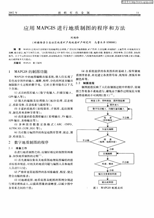 应用MAPGIS进行地质制图的程序和方法