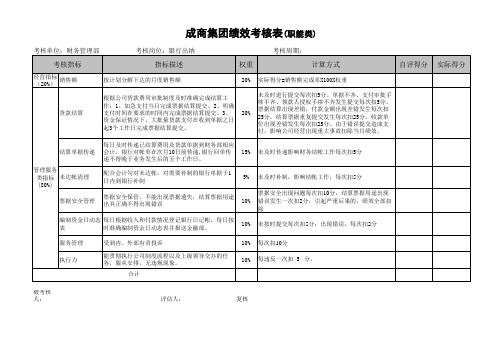 结算中心月度考核kpi