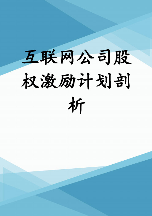 互联网公司股权激励计划剖析