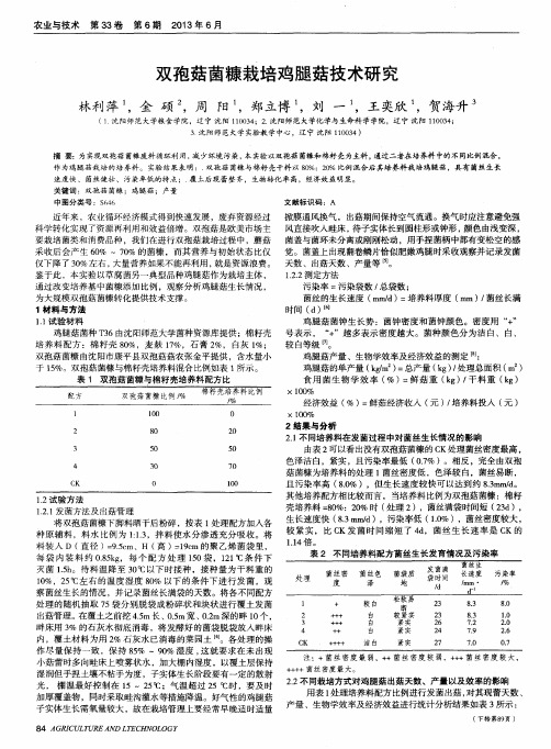 双孢菇菌糠栽培鸡腿菇技术研究