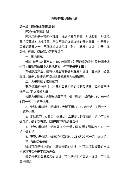 网球体能训练计划