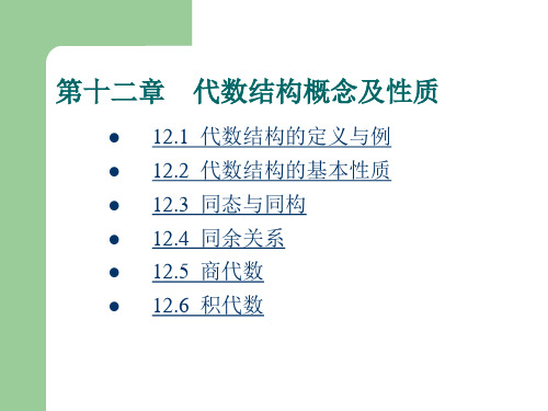 离散数学第十二章 代数结构基本概念及性质