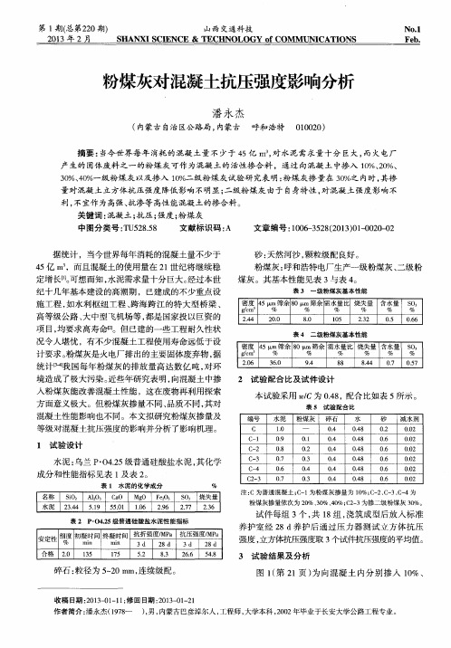 粉煤灰对混凝土抗压强度影响分析