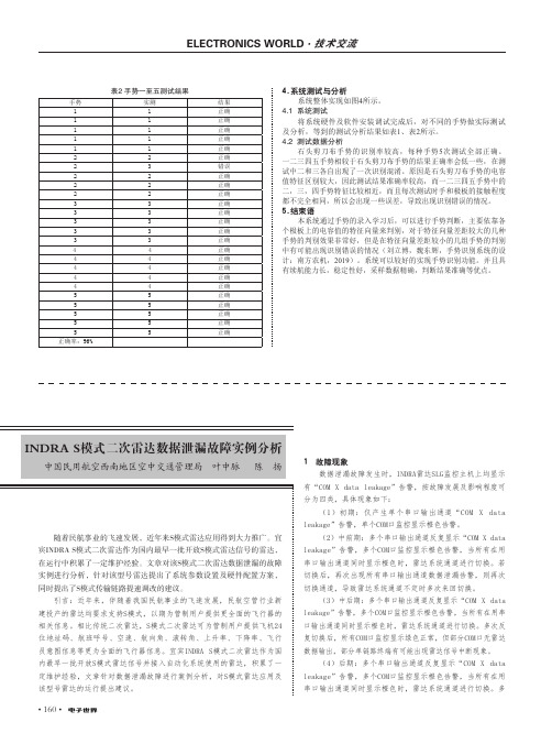 INDRA S模式二次雷达数据泄漏故障实例分析