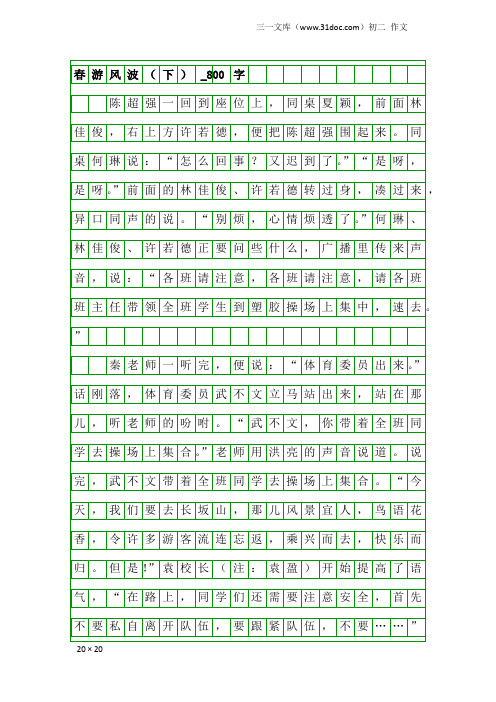 初二作文:春游风波(下)_800字