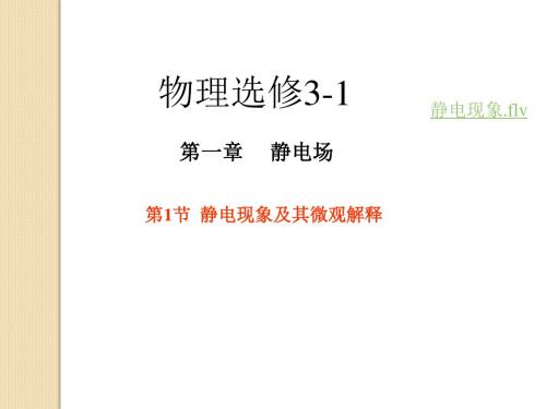 物理:1.1《静电现象及其微观解释》课件1(鲁科版选修3-1)