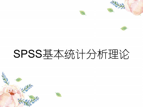 SPSS基本统计分析理论