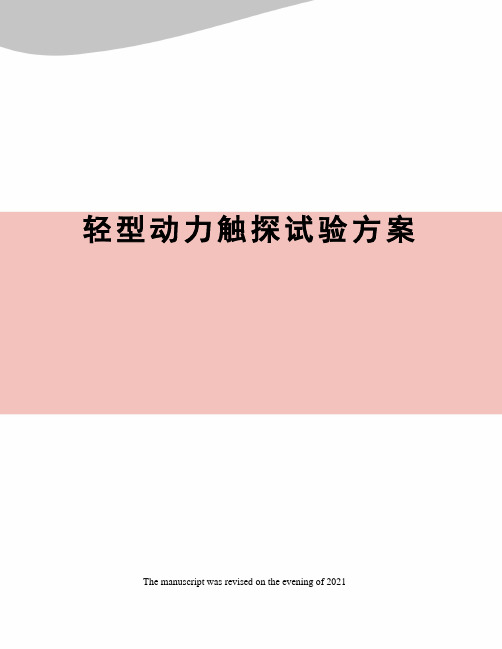 轻型动力触探试验方案