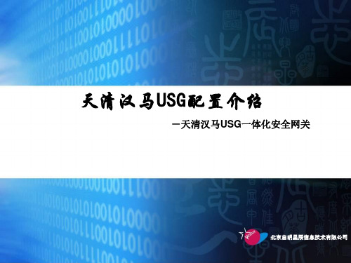 天清汉马USG系列配置简介