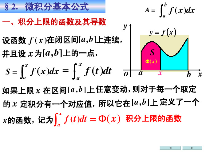 高等数学5.2微积分基本公式