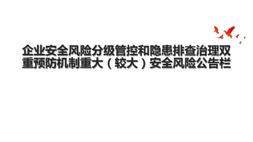 企业安全风险分级管控和隐患排查治理双重预防机制重大(较大)安全风险公告栏