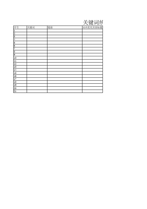 关键词统计表模版