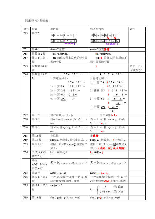 数据结构教材勘误表