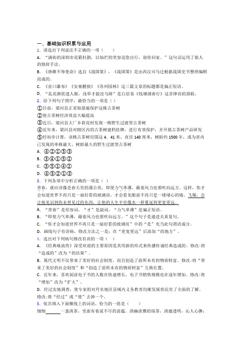 《中考语文》中考语文试卷分类汇编附解析(5)