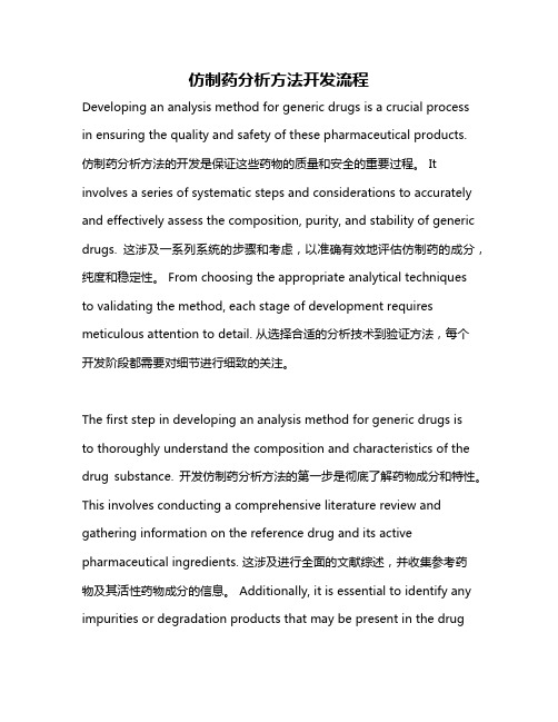 仿制药分析方法开发流程