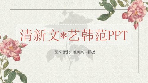 最新-唯美清新模板-清新文艺韩范PPT