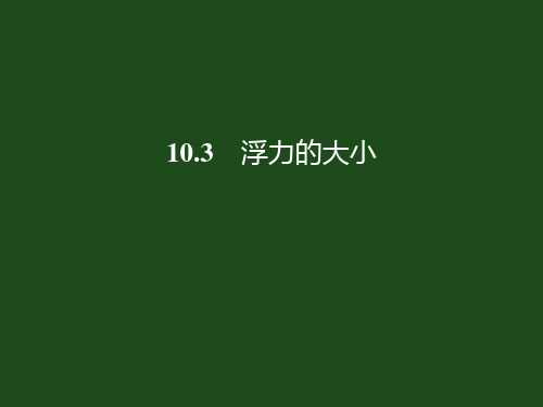 10.3 科学探究：浮力的大小 教科版人教版八年级物理下册PPT课件