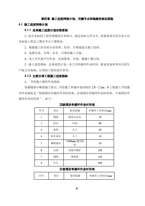 施工进度网络计划关键节点和关键线路的保证措施