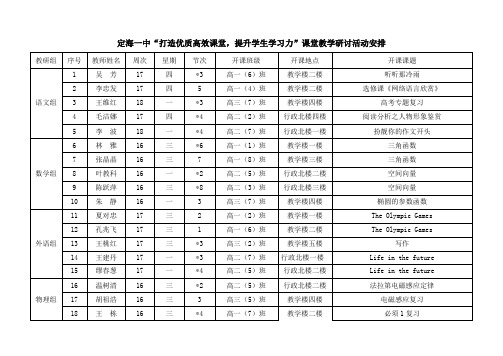 定海一中打造优质高效课堂,提升学生学习力课堂教学研