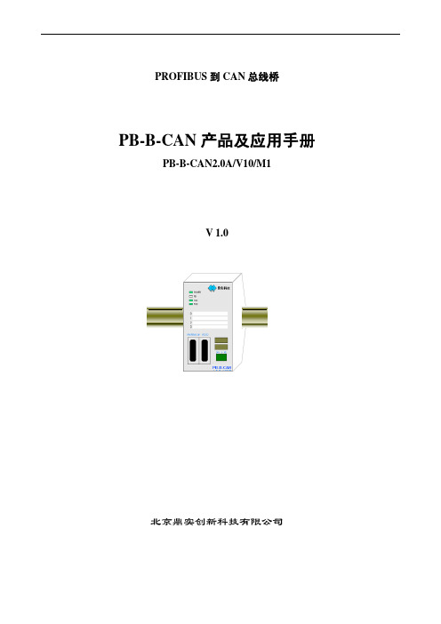 鼎实创新PB-B-CAN2.0A V10 M1 产品及应用手册说明书